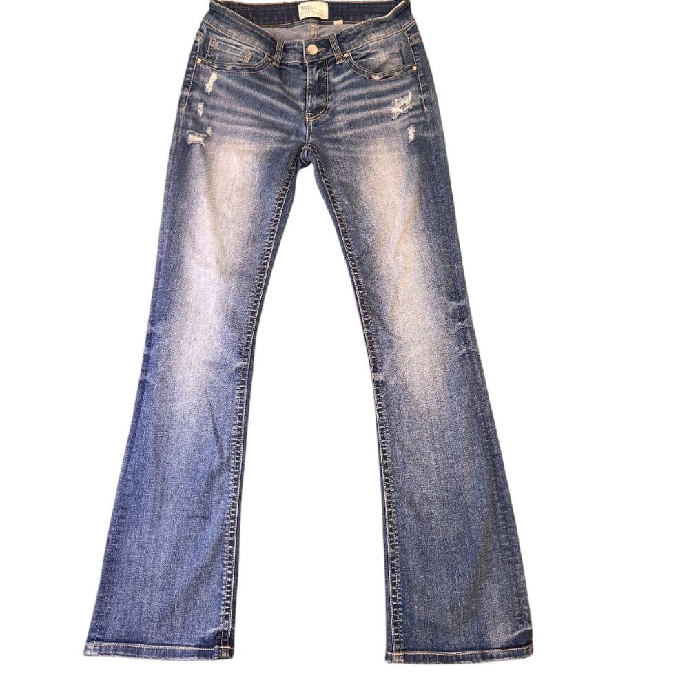 BKE denim Distressed Jeans - Blue Stella Bootcut Jeans - Womens 28L